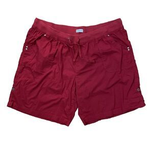 Dash Womens 3X Red Cotton Blend Shorts Elastic Waist Drawstring Pockets